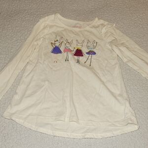 Jumping Beans Cream Long Sleeve Shirt with Bunny Dancers